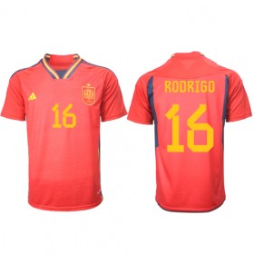 Virallinen pelipaita Espanja Rodri Hernandez 16 Koti World Cup 2022 Lyhythihainen - Miesten